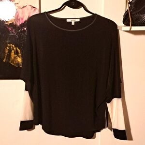 NWT Sympli Black Tunic With White Cuffs Retails $200